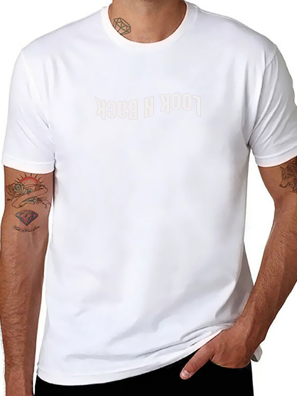 Look N Back Graphic Tee - Black Cotton Casual T-Shirt product image 7