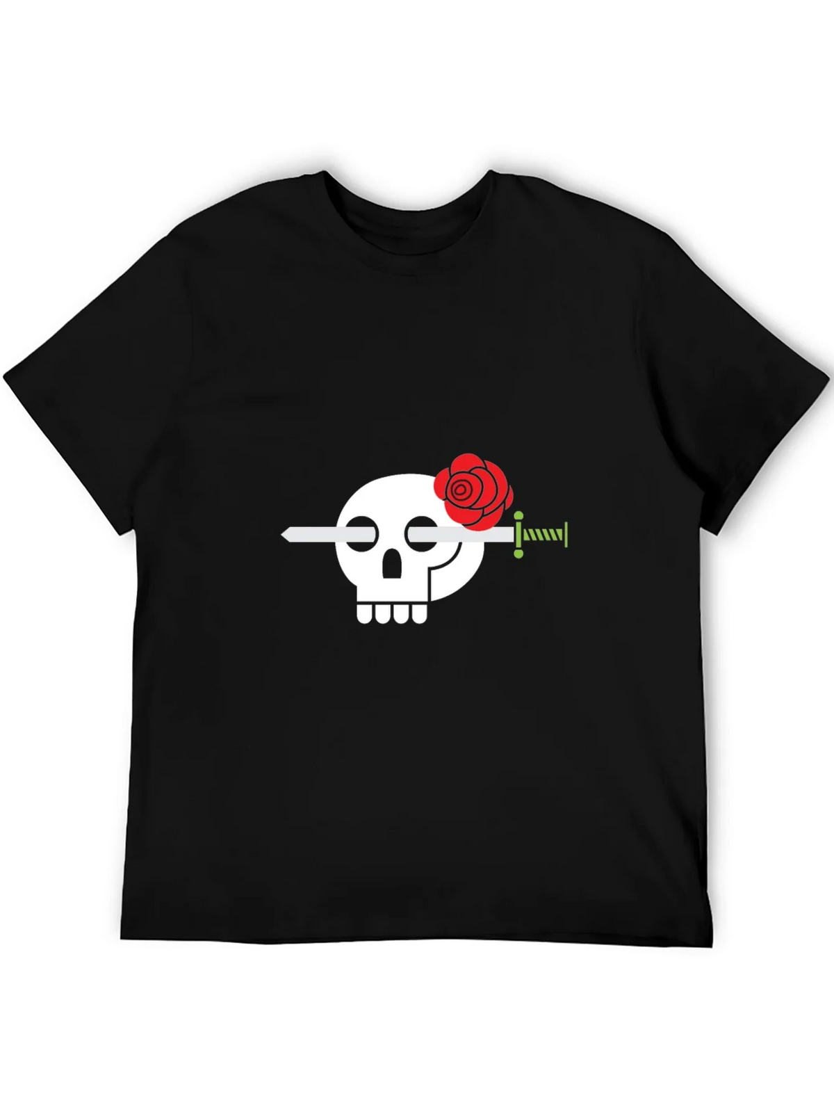 Skull & Rose Sword Graphic Tee - Stylish Mens Black T-Shirt product image 5