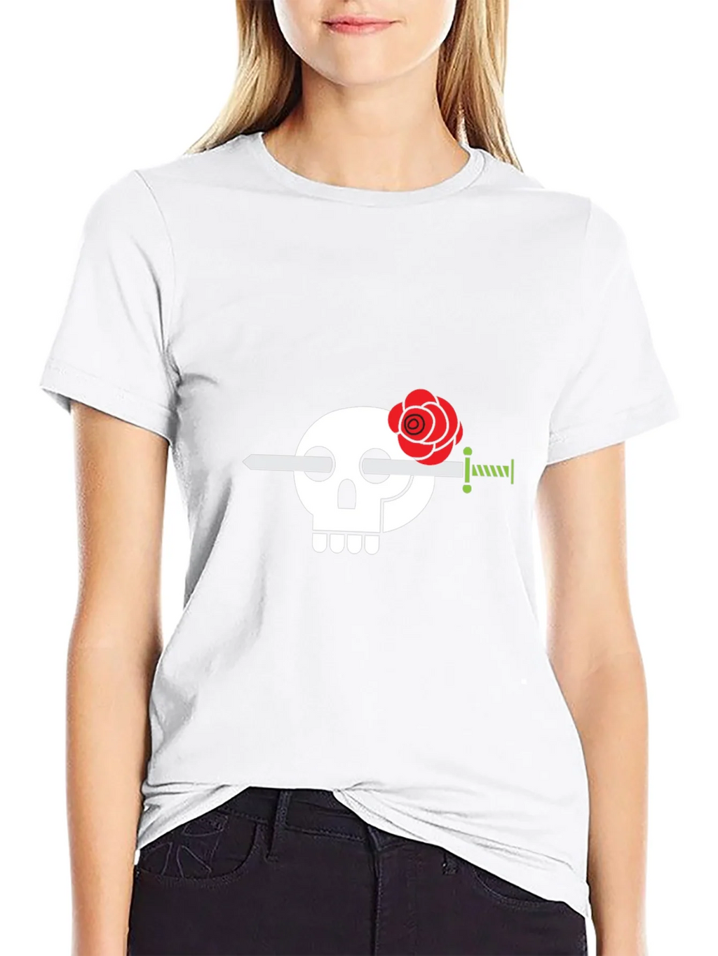 Skull & Rose Sword Graphic Tee - Stylish Mens Black T-Shirt product image 8