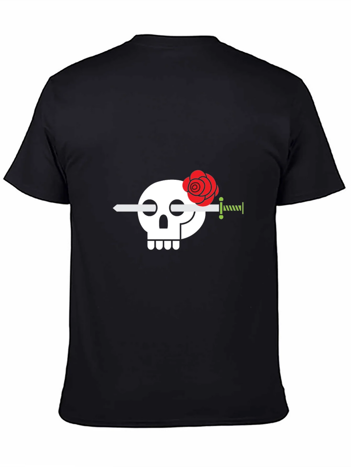 Skull & Rose Sword Graphic Tee - Stylish Mens Black T-Shirt product image 4