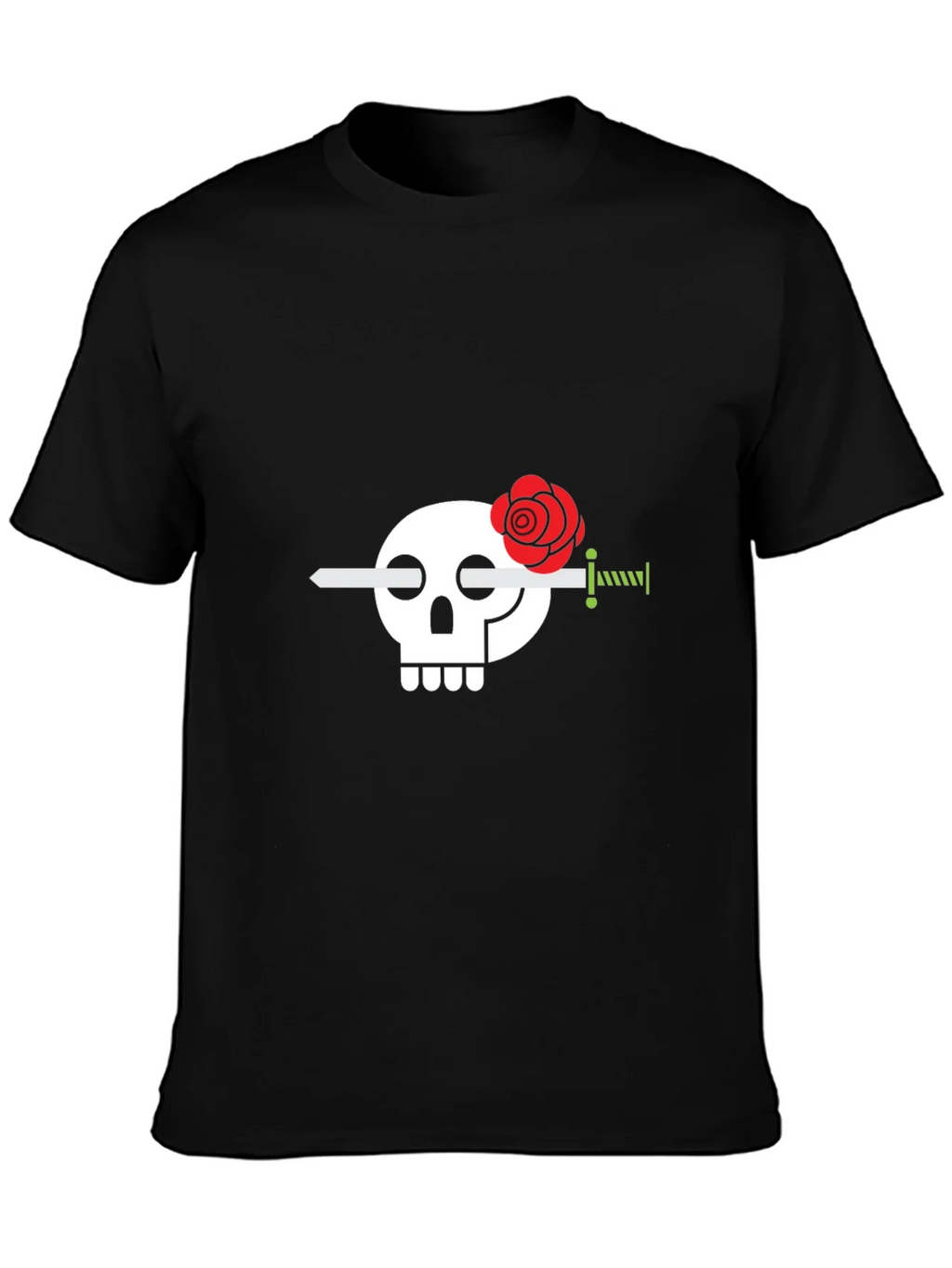 Skull & Rose Sword Graphic Tee - Stylish Mens Black T-Shirt product image 3