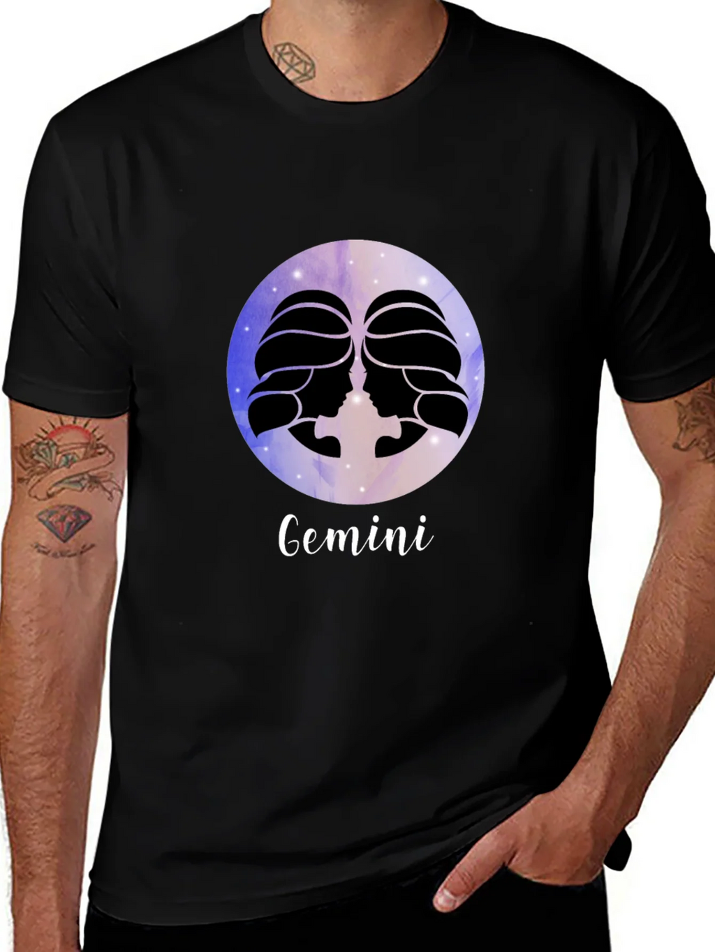 Gemini Zodiac Black T-Shirt product image 1