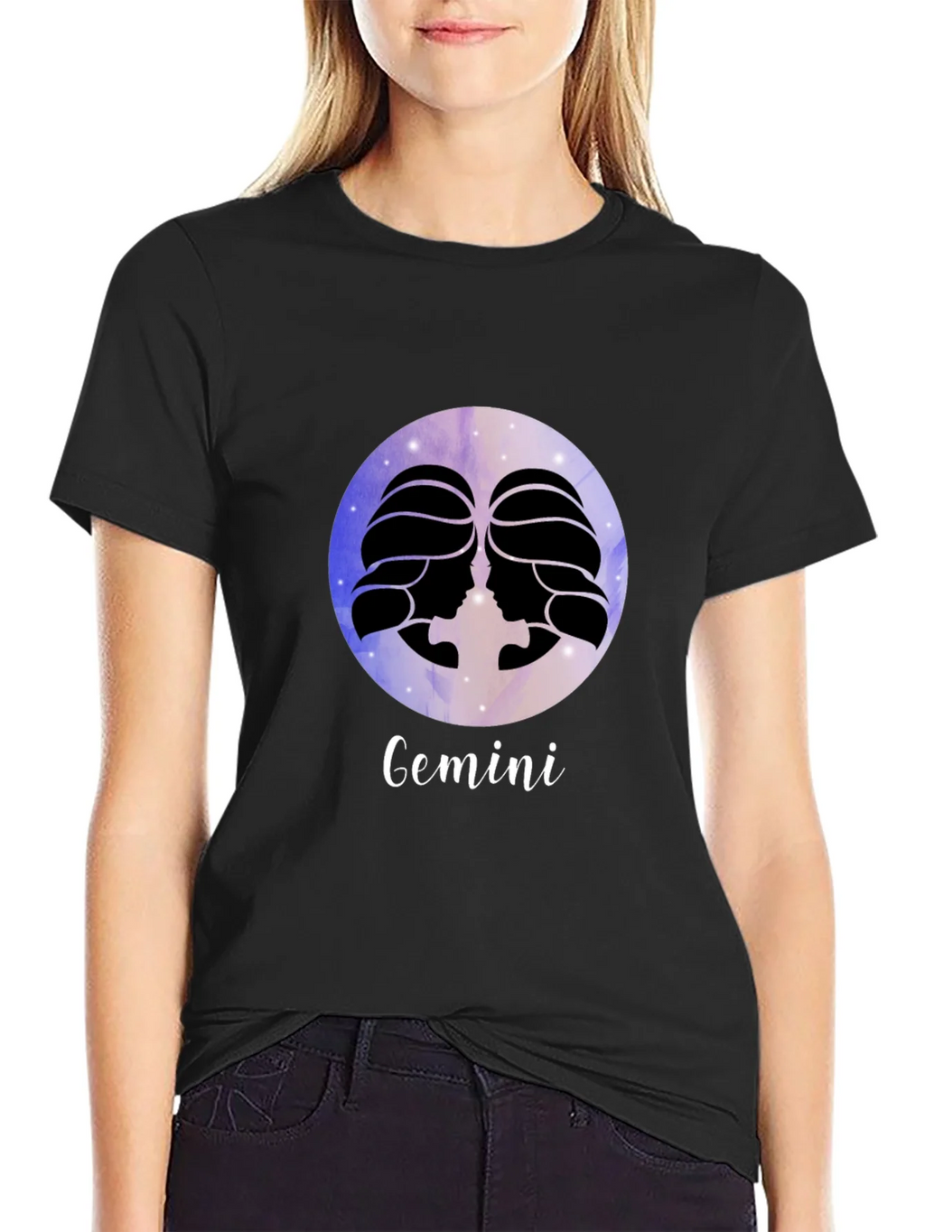 Gemini Zodiac Black T-Shirt product image 2