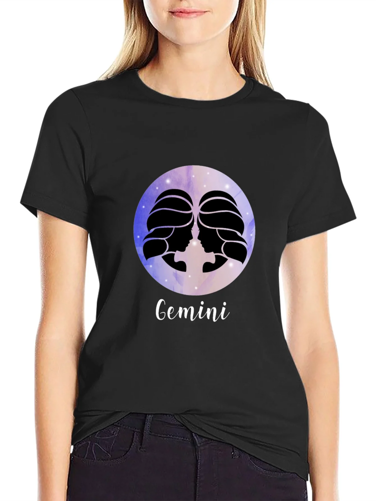 Gemini Zodiac Black T-Shirt product image 2