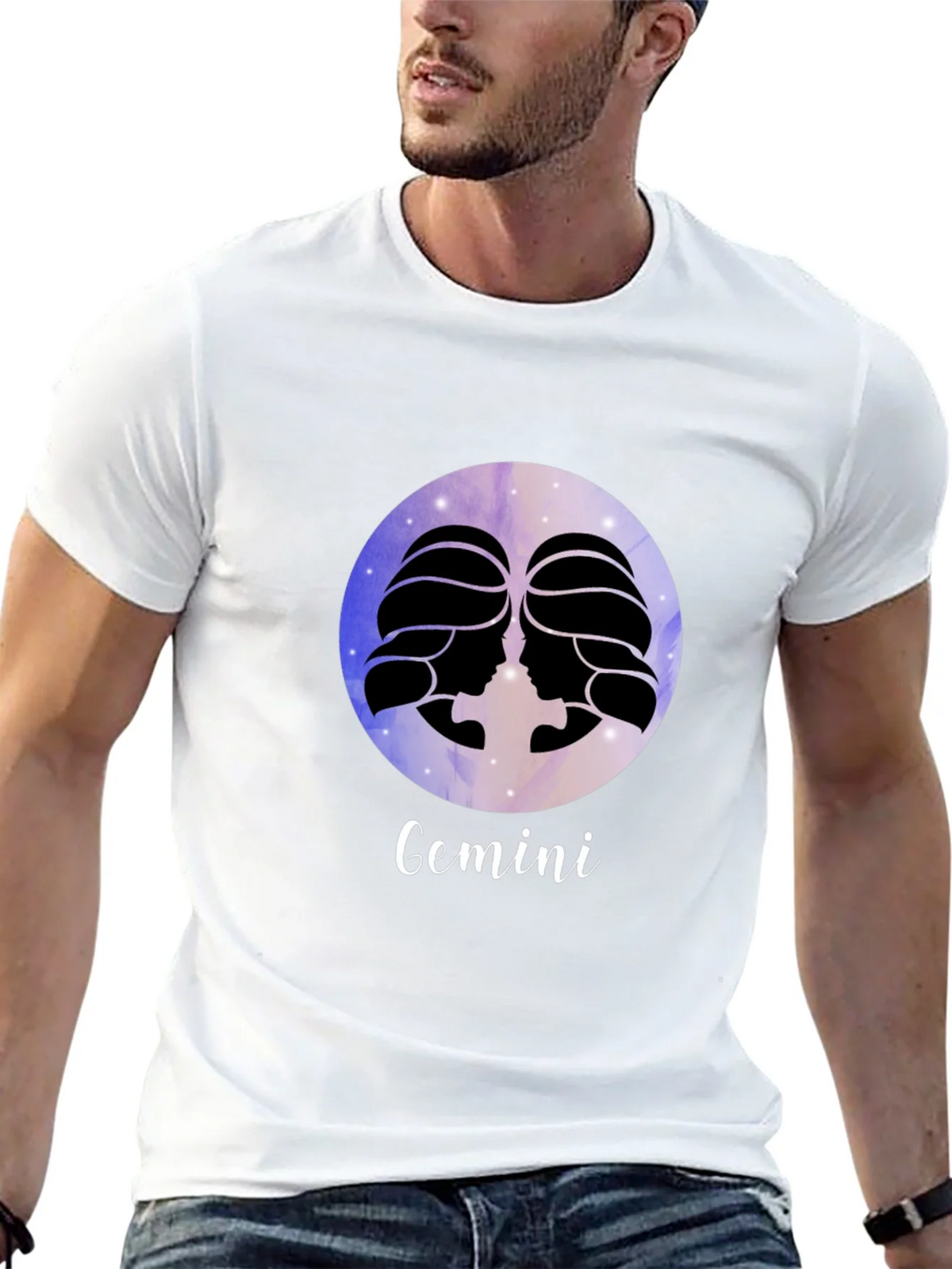 Gemini Zodiac Black T-Shirt product image 12