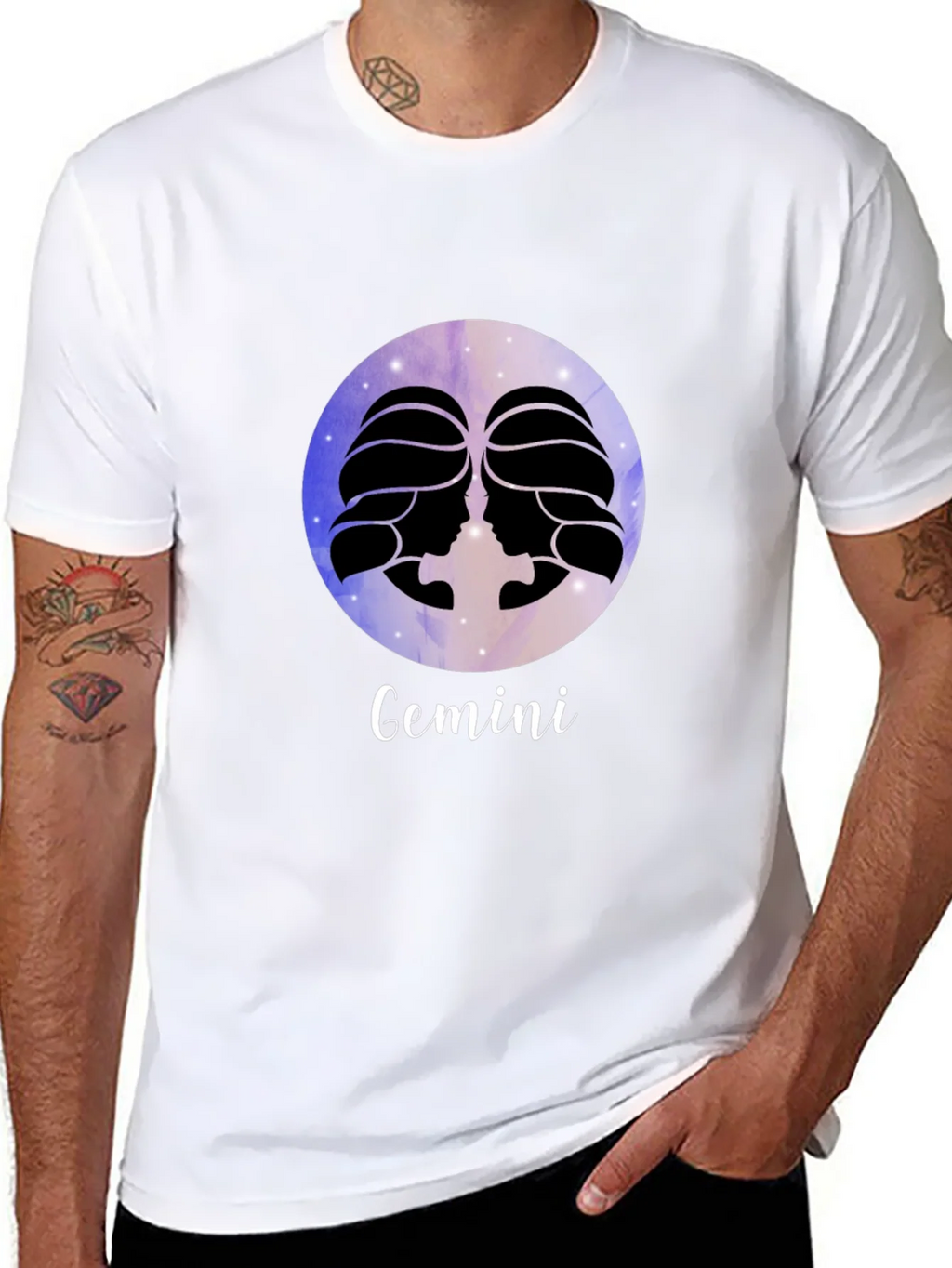 Gemini Zodiac Black T-Shirt product image 7