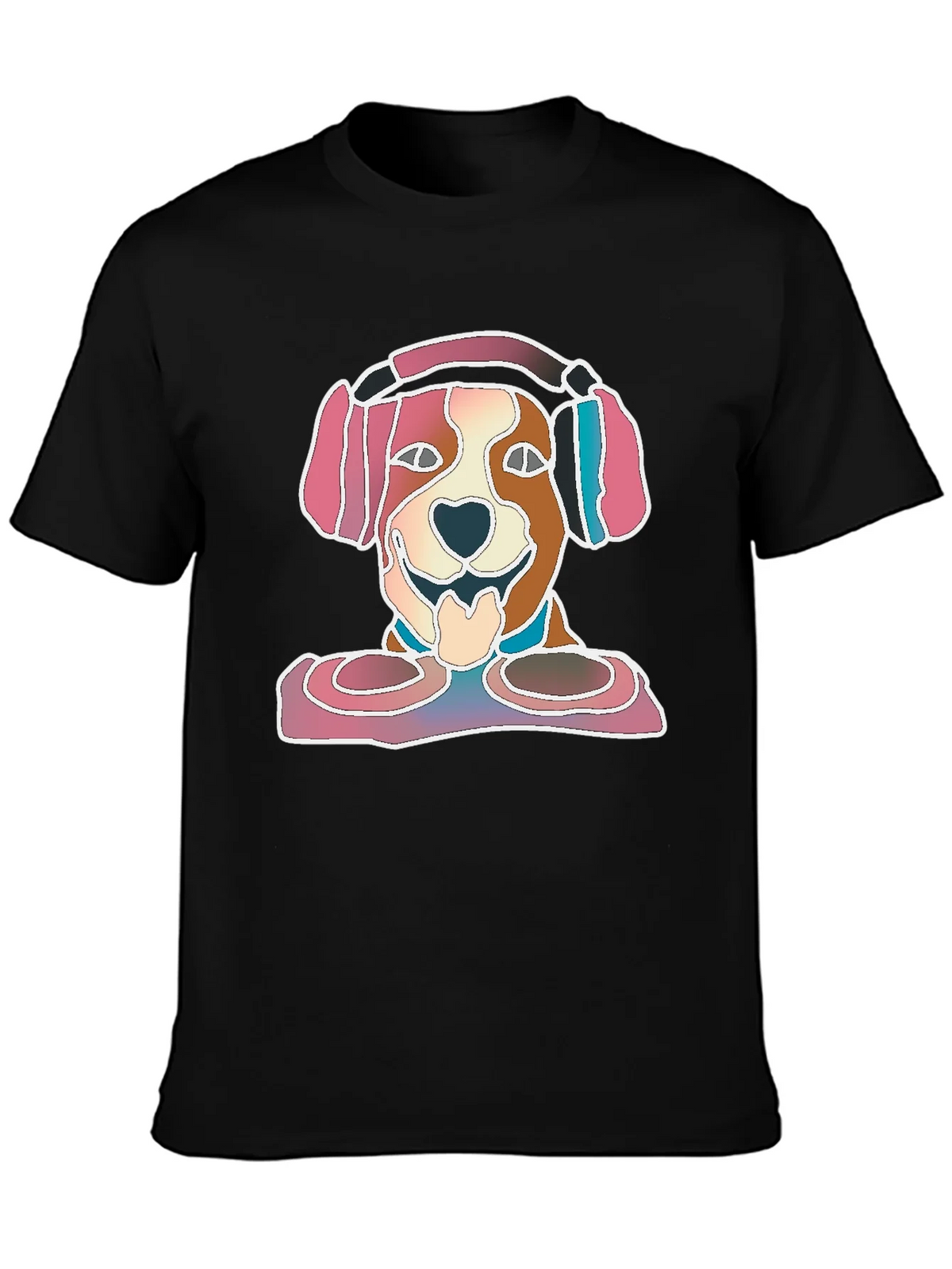Dog with Headphones Graphic T-Shirt product image 3