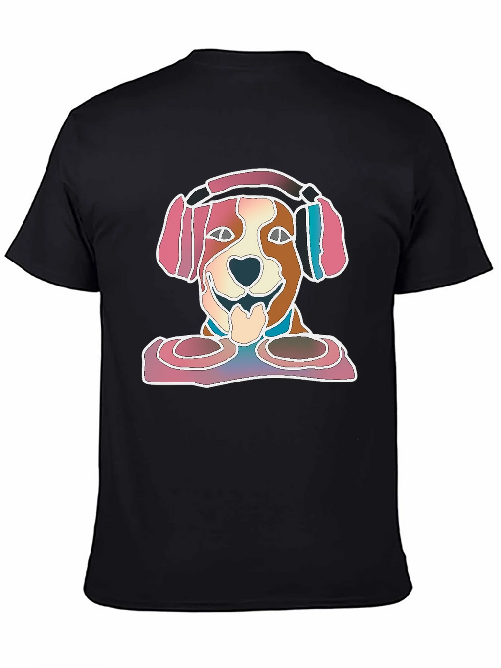Dog with Headphones Graphic T-Shirt product image 4
