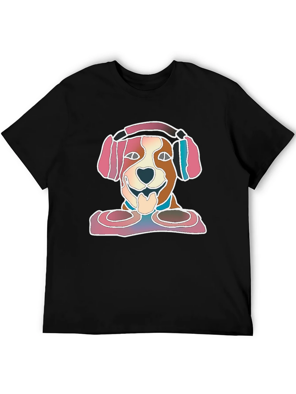 Dog with Headphones Graphic T-Shirt product image 5