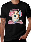 Dog with Headphones Graphic T-Shirt product image 1