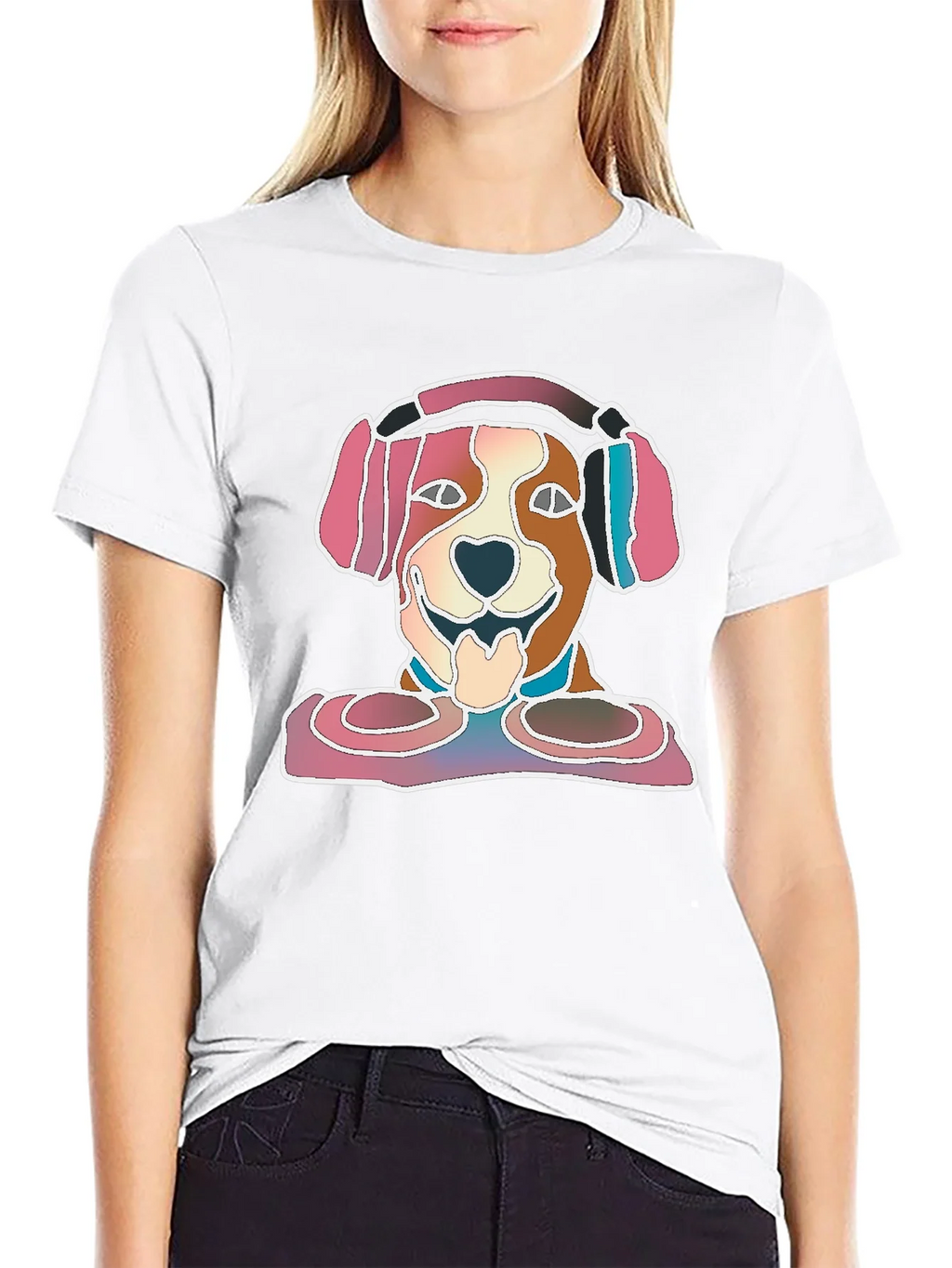 Dog with Headphones Graphic T-Shirt product image 8