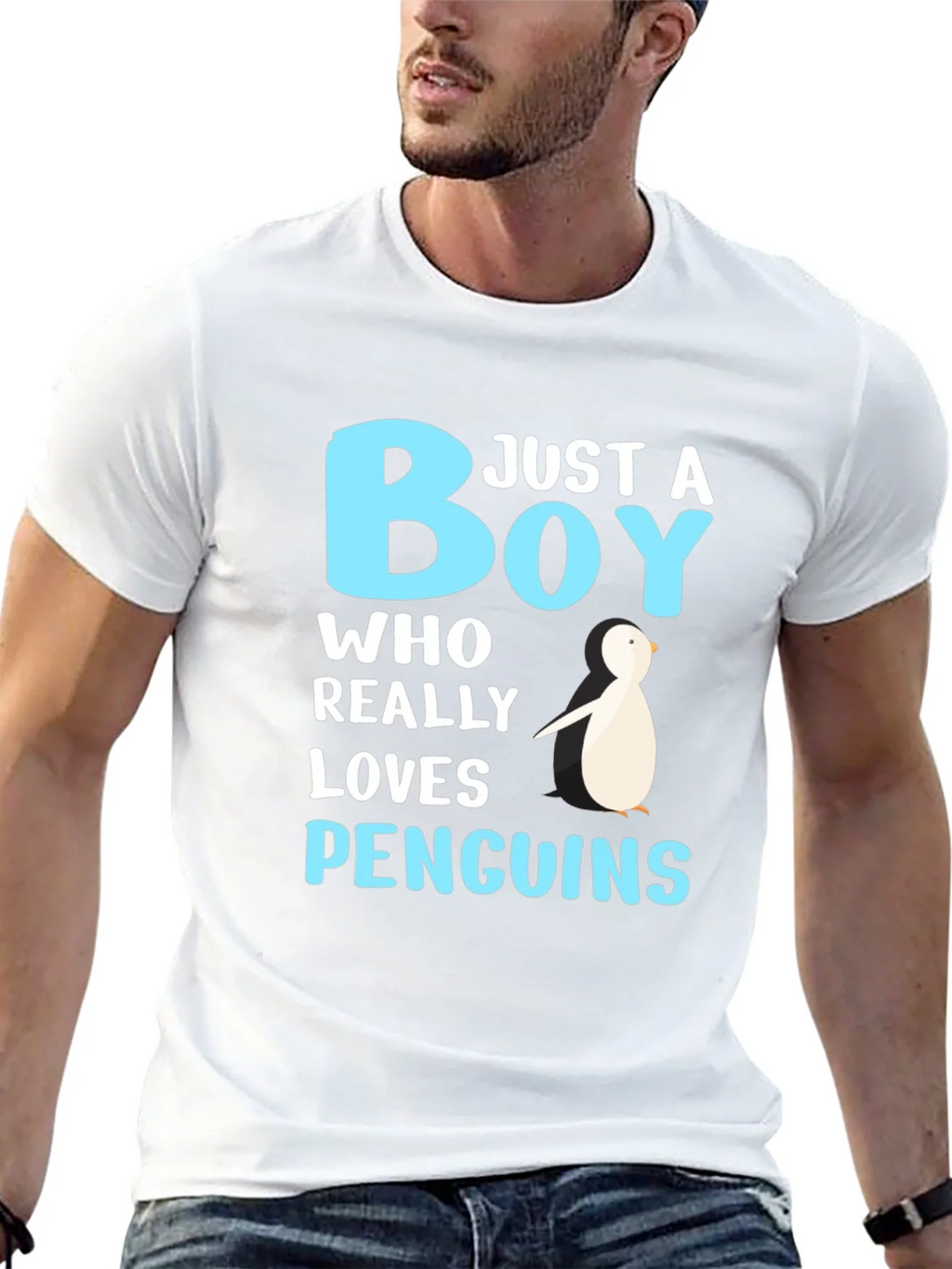 Just A Boy Who Loves Penguins Black T-Shirt product image 10