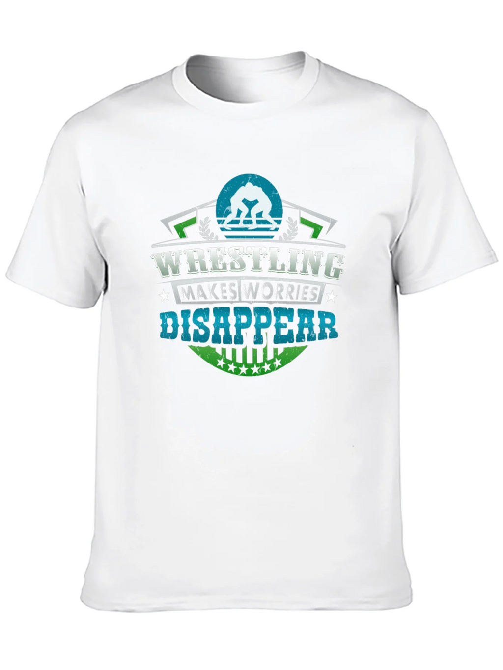 Wrestling Makes Worries Disappear Black T-Shirt product image 9