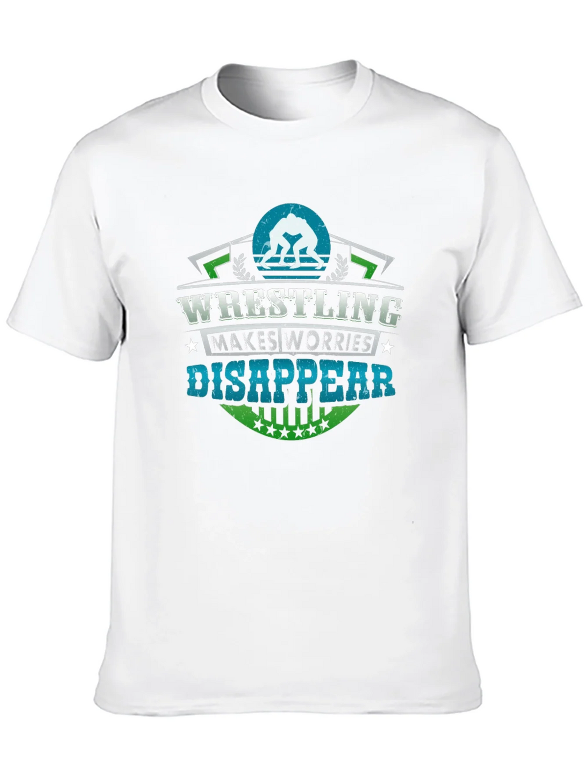 Wrestling Makes Worries Disappear Black T-Shirt product image 9