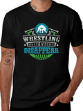Wrestling Makes Worries Disappear Black T-Shirt product image 1