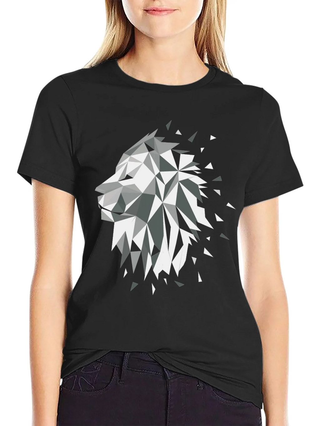 Geometric Lion Black Graphic Tee product image 2