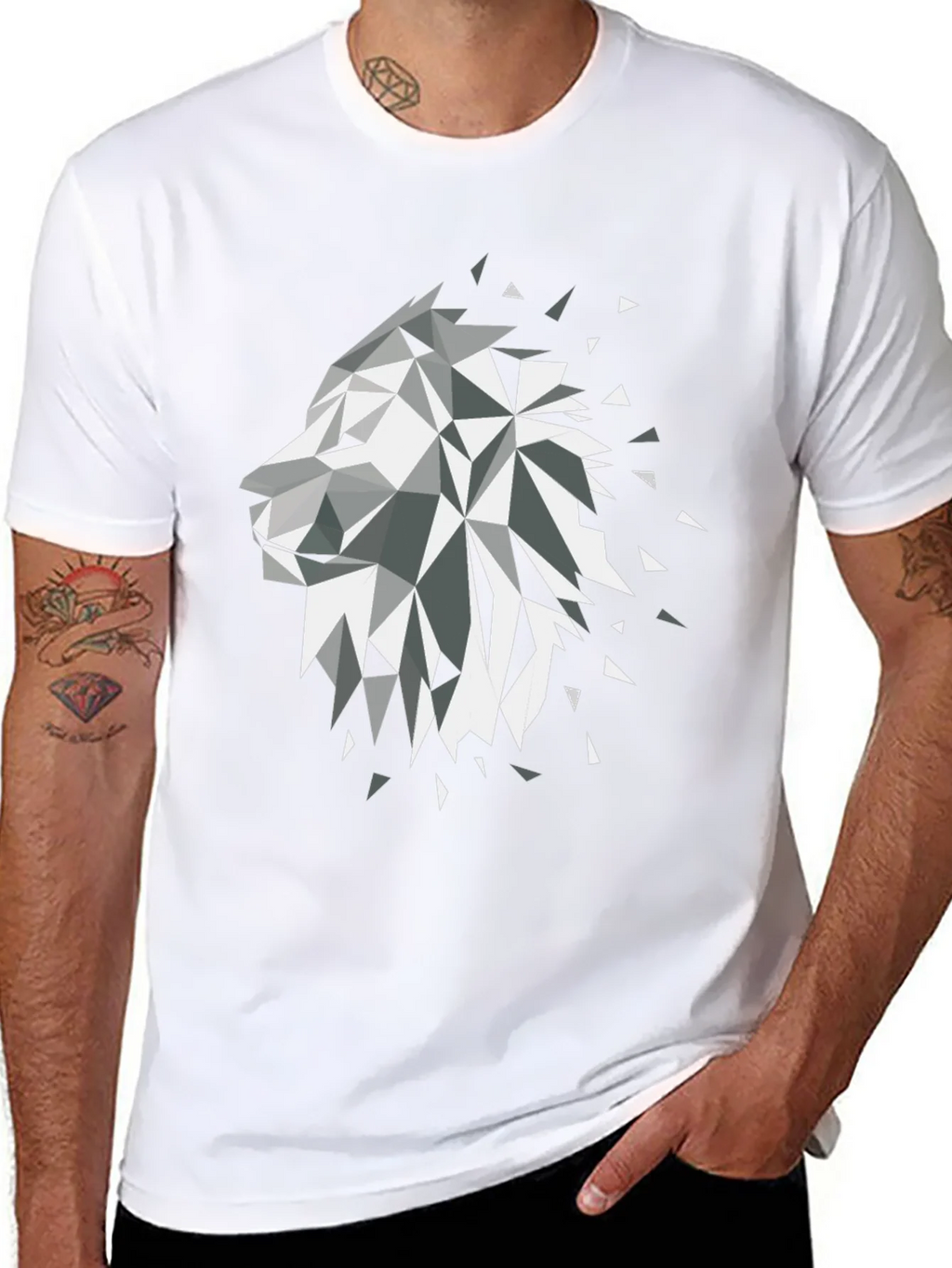 Geometric Lion Black Graphic Tee product image 7