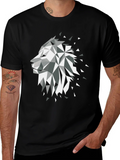 Geometric Lion Black Graphic Tee product image 1