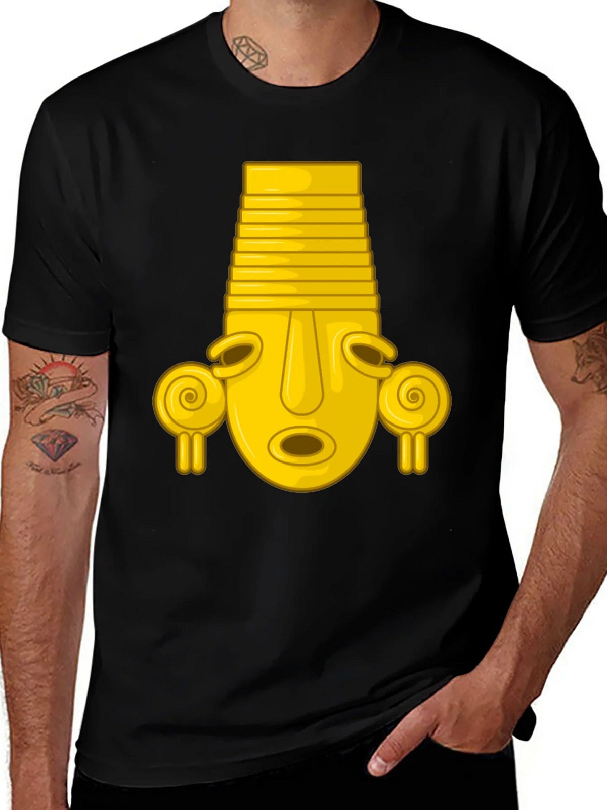 Golden Mask Graphic T-Shirt - Stylish Cotton Tee product image 1