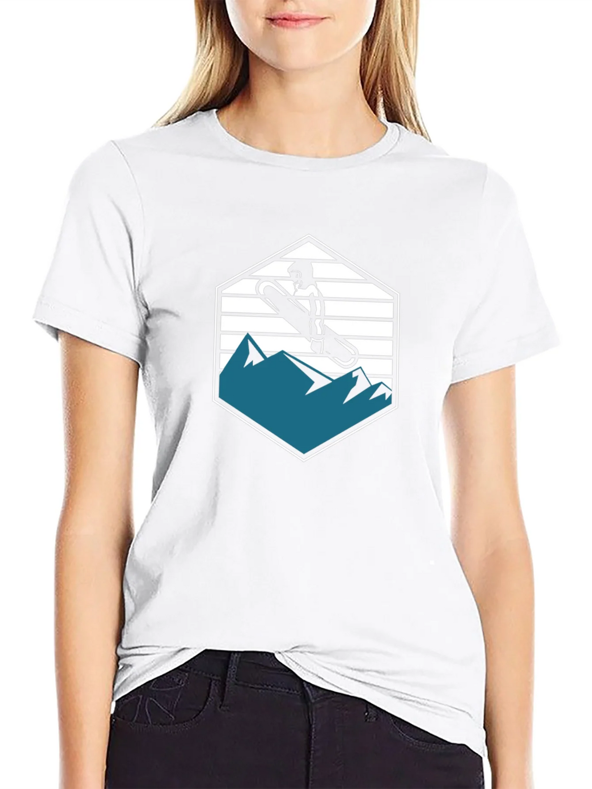 Snowboarder Graphic Tee - Mountain Hex Design product image 3