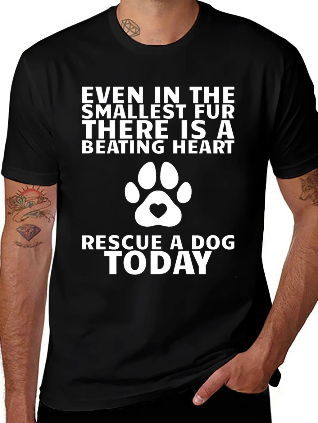 Rescue Dog T-Shirt - Beating Heart Design product image 1
