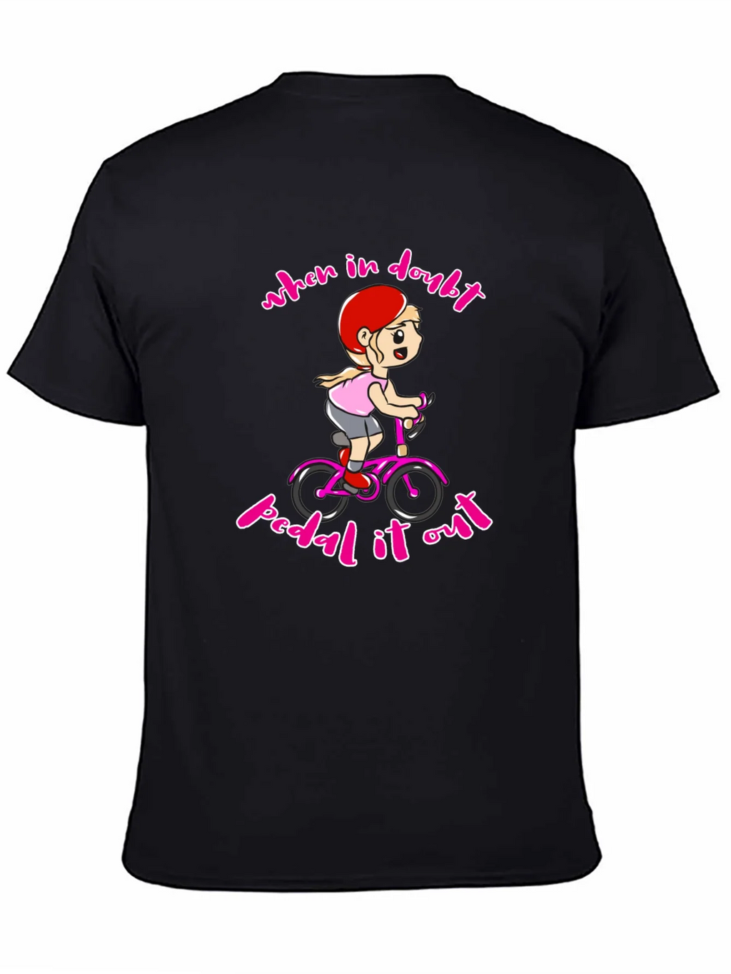 When In Doubt Pedal It Out Black T-Shirt product image 4