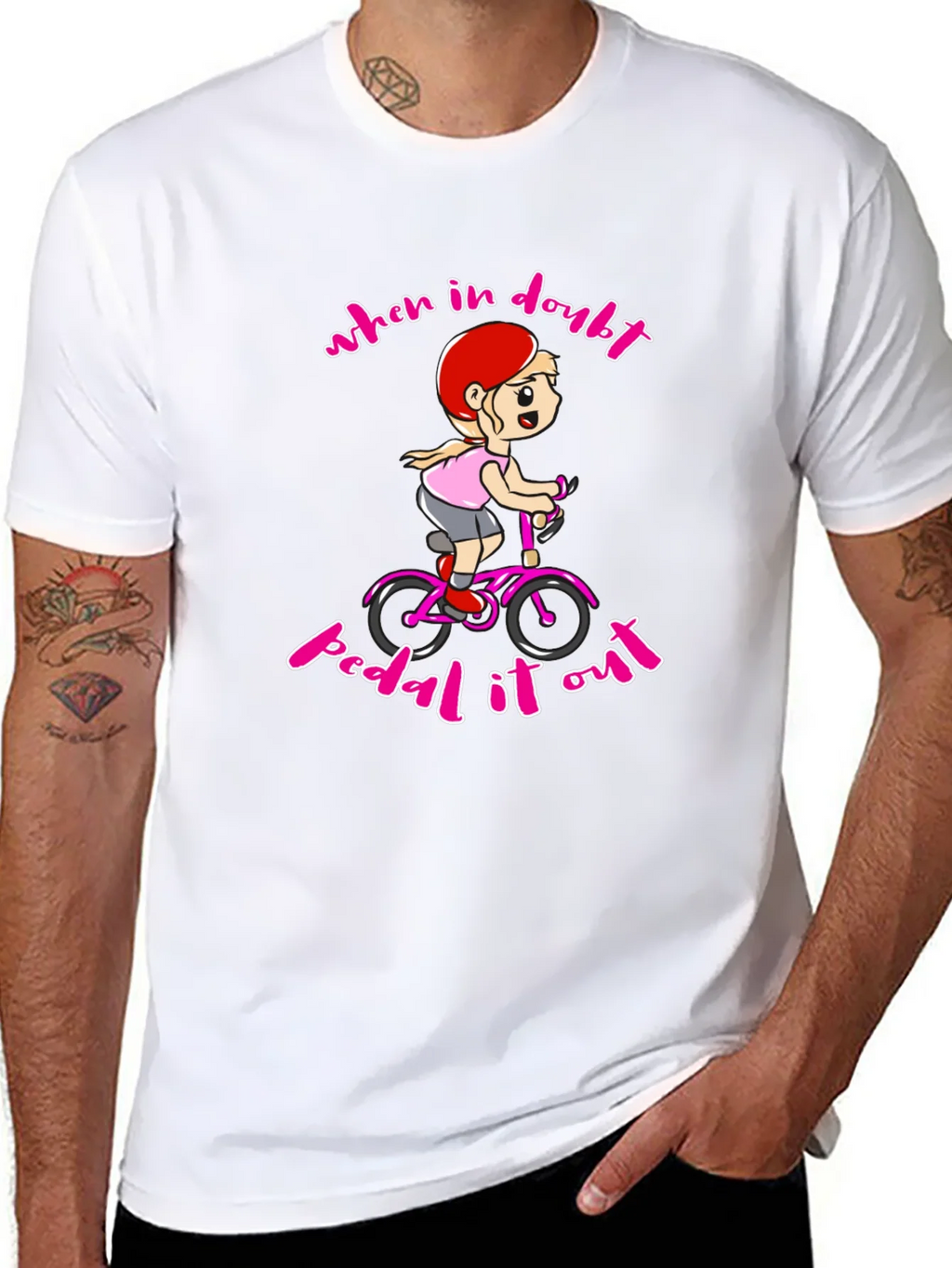 When In Doubt Pedal It Out Black T-Shirt product image 7