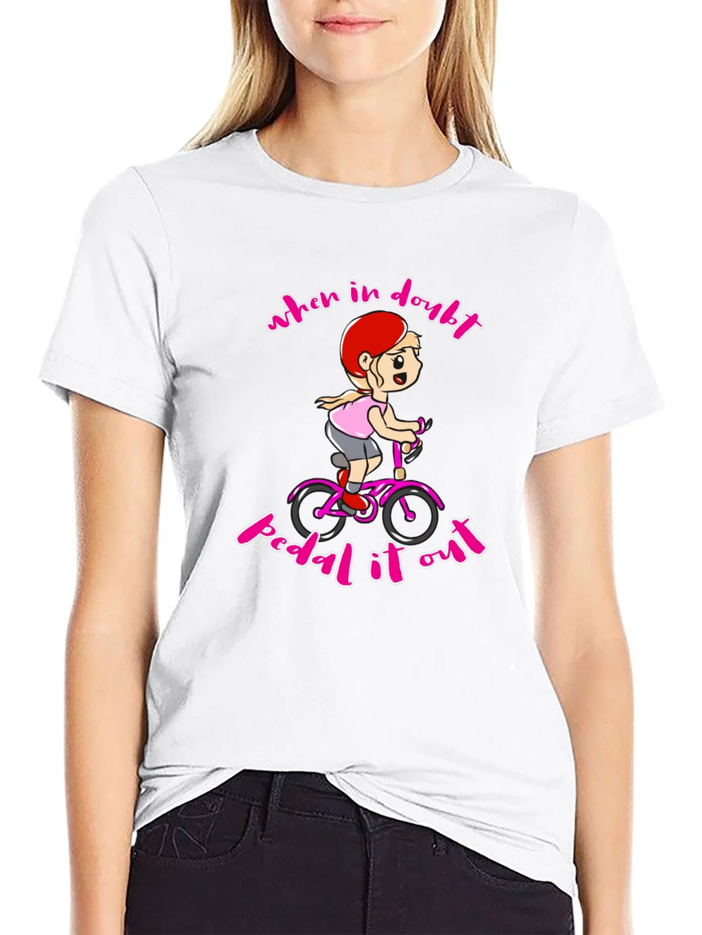 When In Doubt Pedal It Out Black T-Shirt product image 8