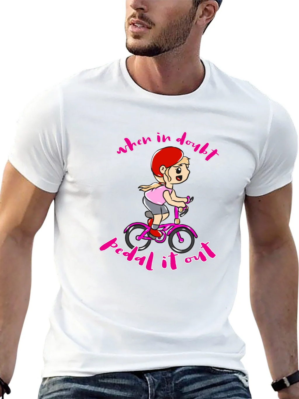 When In Doubt Pedal It Out Black T-Shirt product image 12