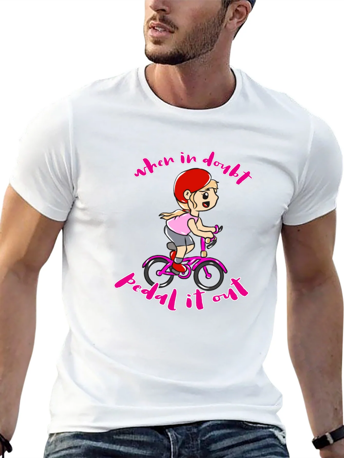 When In Doubt Pedal It Out Black T-Shirt product image 12