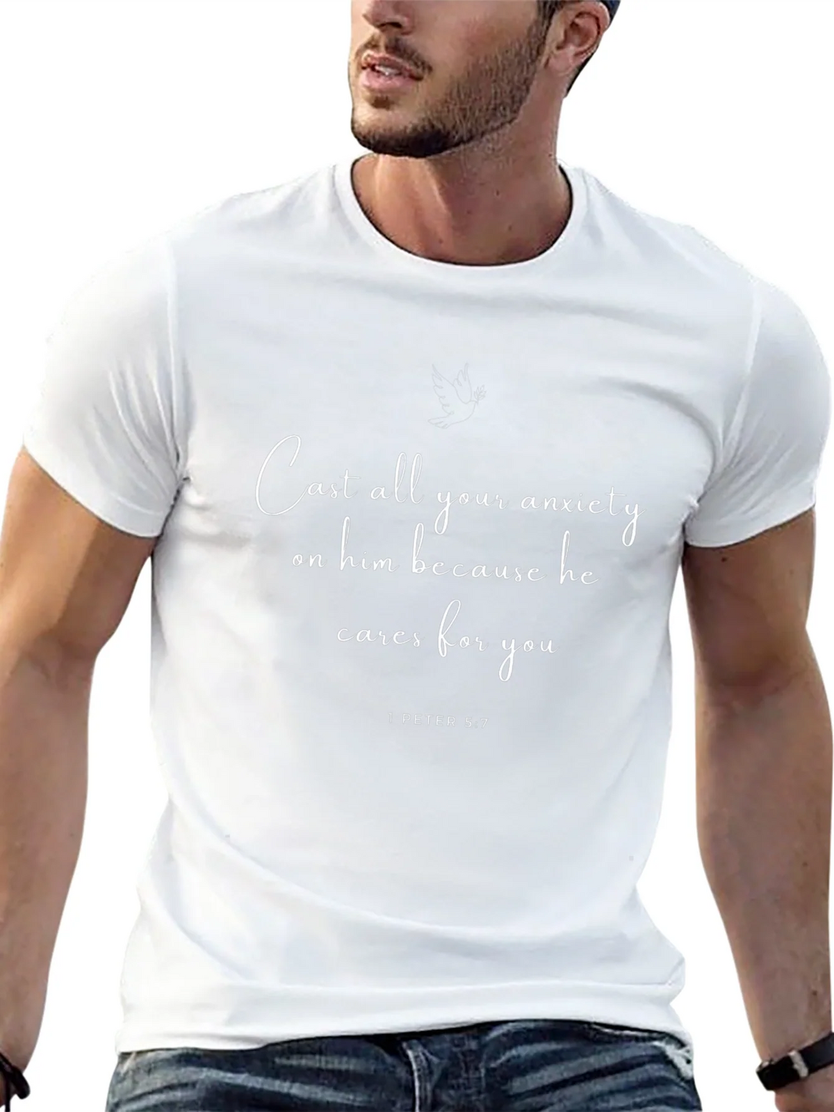 Anxiety Relief T-Shirt - 1 Peter 5:7 Christian Tee product image 7