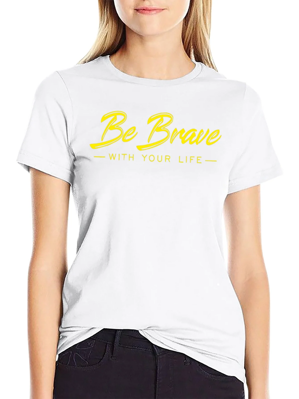 Be Brave Graphic Tee - Black Cotton T-Shirt product image 6