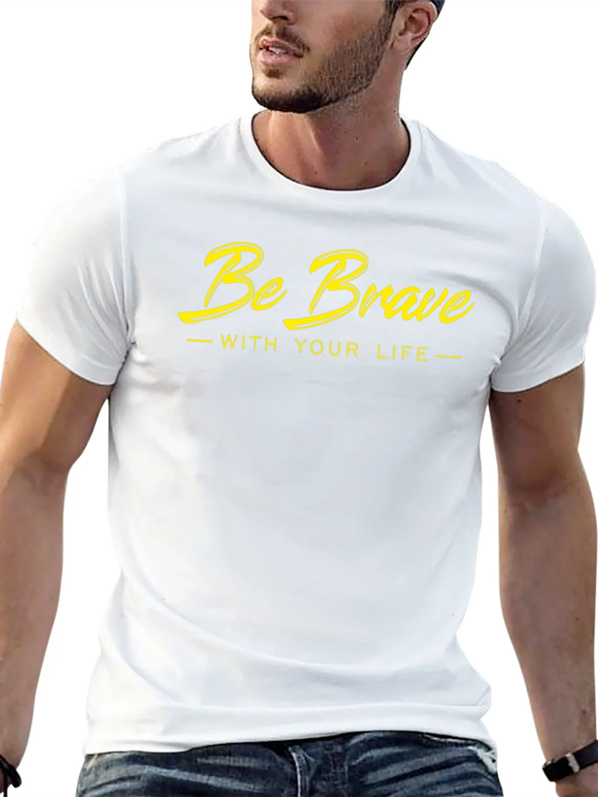 Be Brave Graphic Tee - Black Cotton T-Shirt product image 9