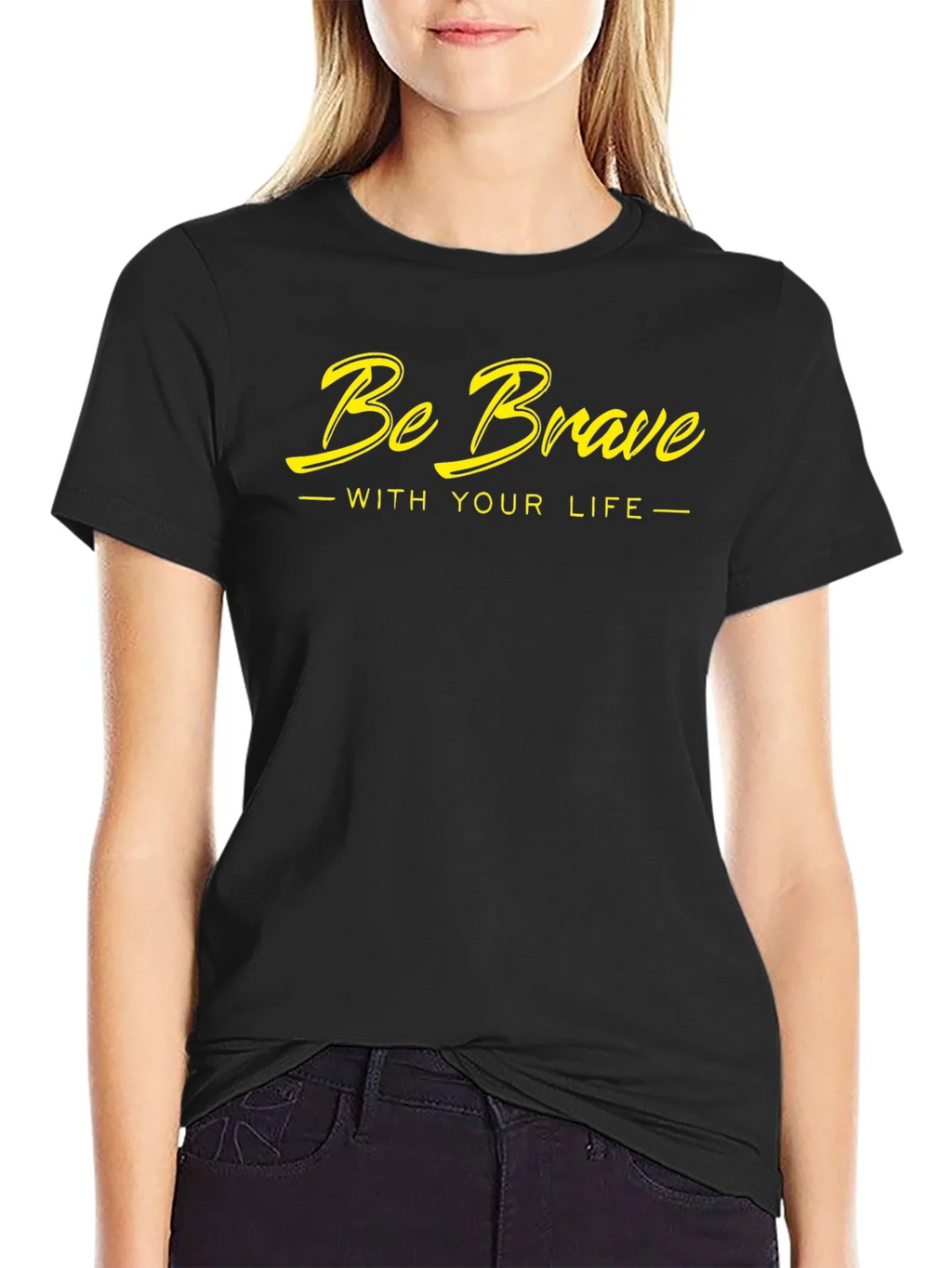 Be Brave Graphic Tee - Black Cotton T-Shirt product image 1