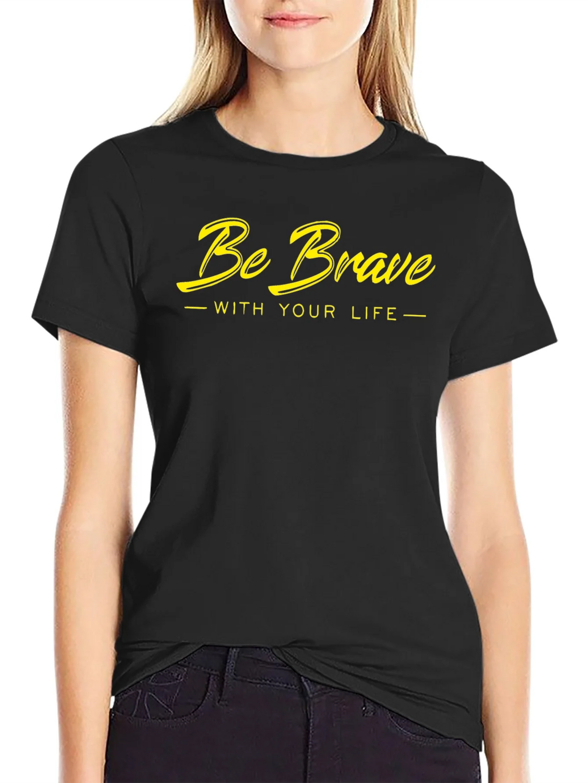 Be Brave Graphic Tee - Black Cotton T-Shirt product image 1