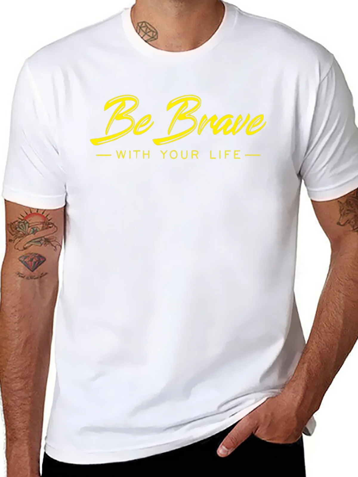 Be Brave Graphic Tee - Black Cotton T-Shirt product image 5