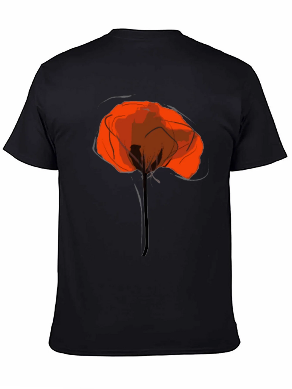 Abstract Poppy Graphic Print Black T-Shirt product image 4