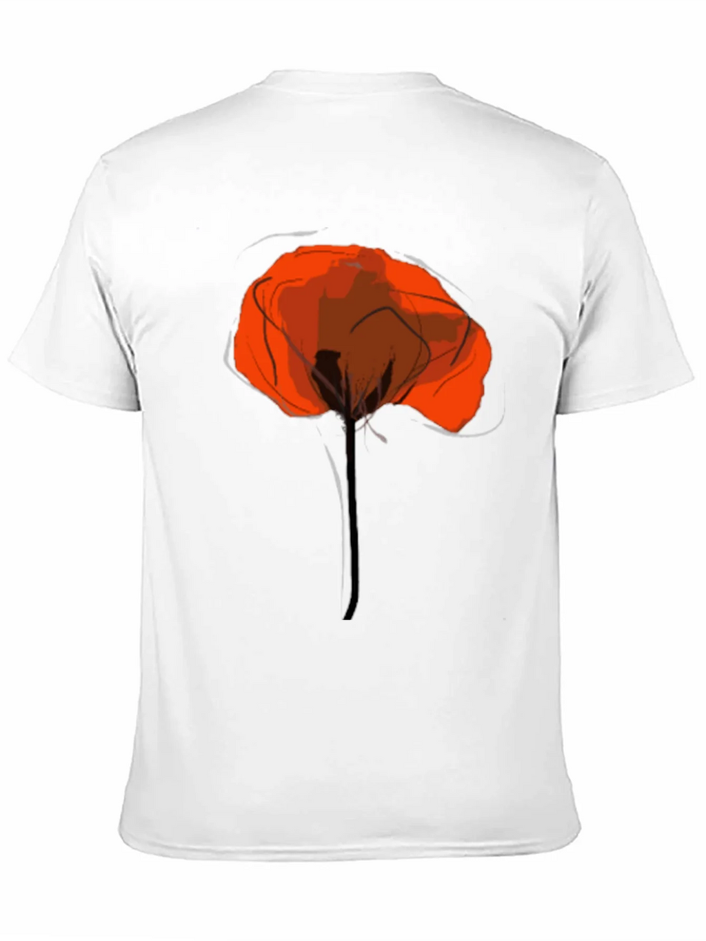 Abstract Poppy Graphic Print Black T-Shirt product image 7
