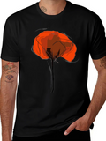 Abstract Poppy Graphic Print Black T-Shirt product image 1