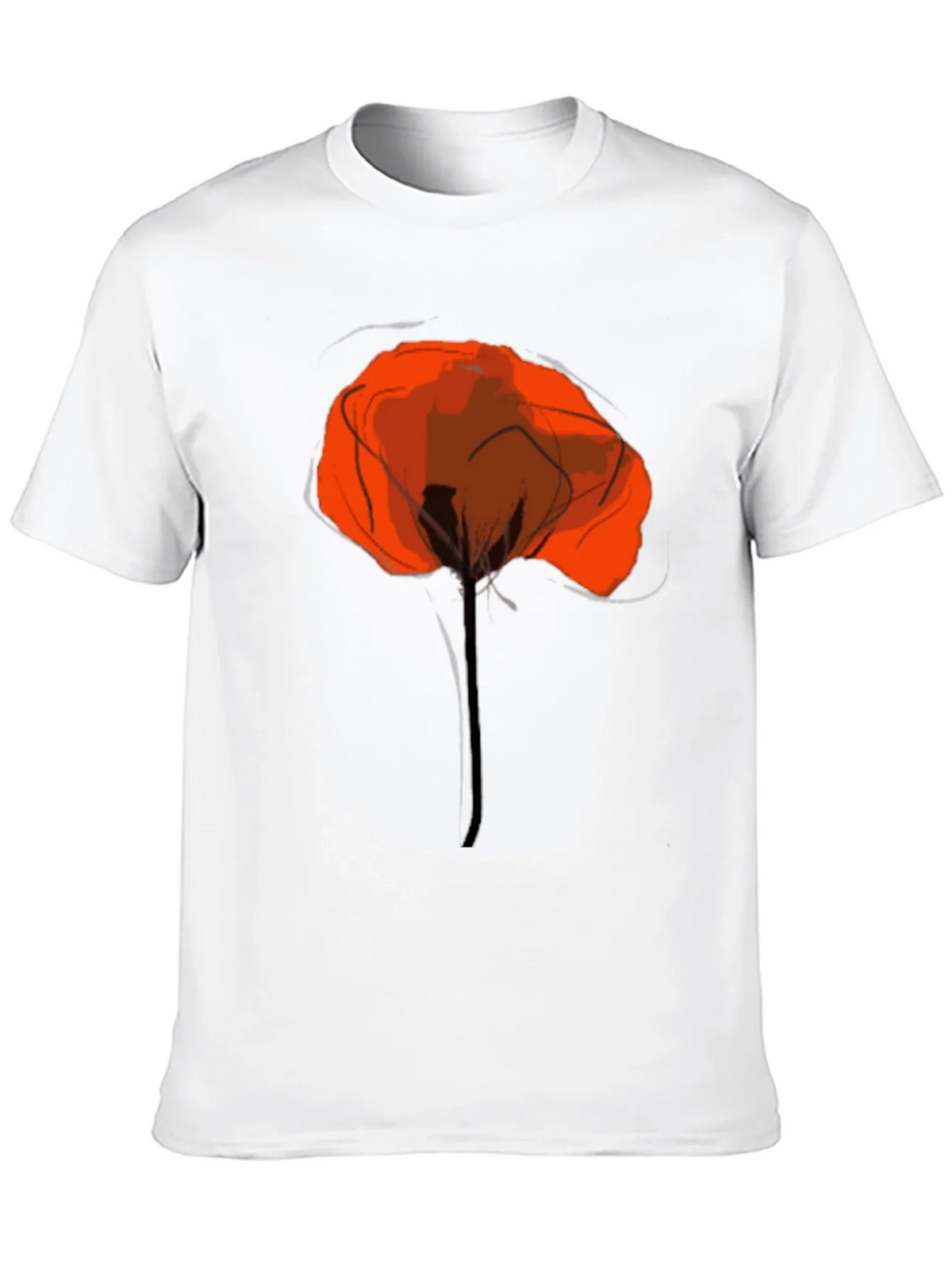 Abstract Poppy Graphic Print Black T-Shirt product image 6