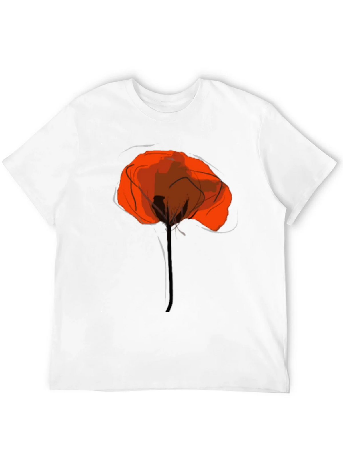 Abstract Poppy Graphic Print Black T-Shirt product image 8