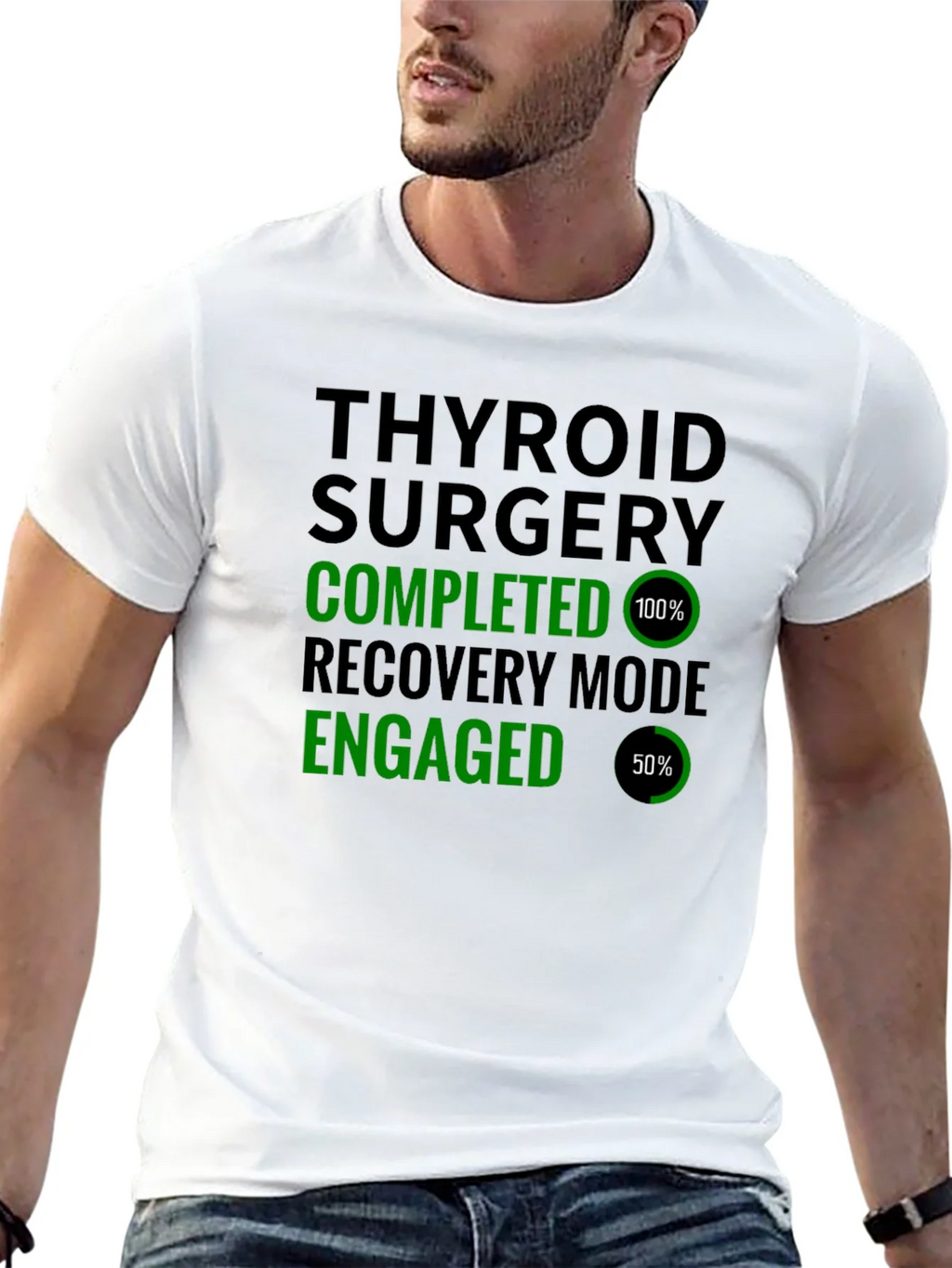 Thyroid Surgery Completed Recovery Mode T-Shirt product image 12