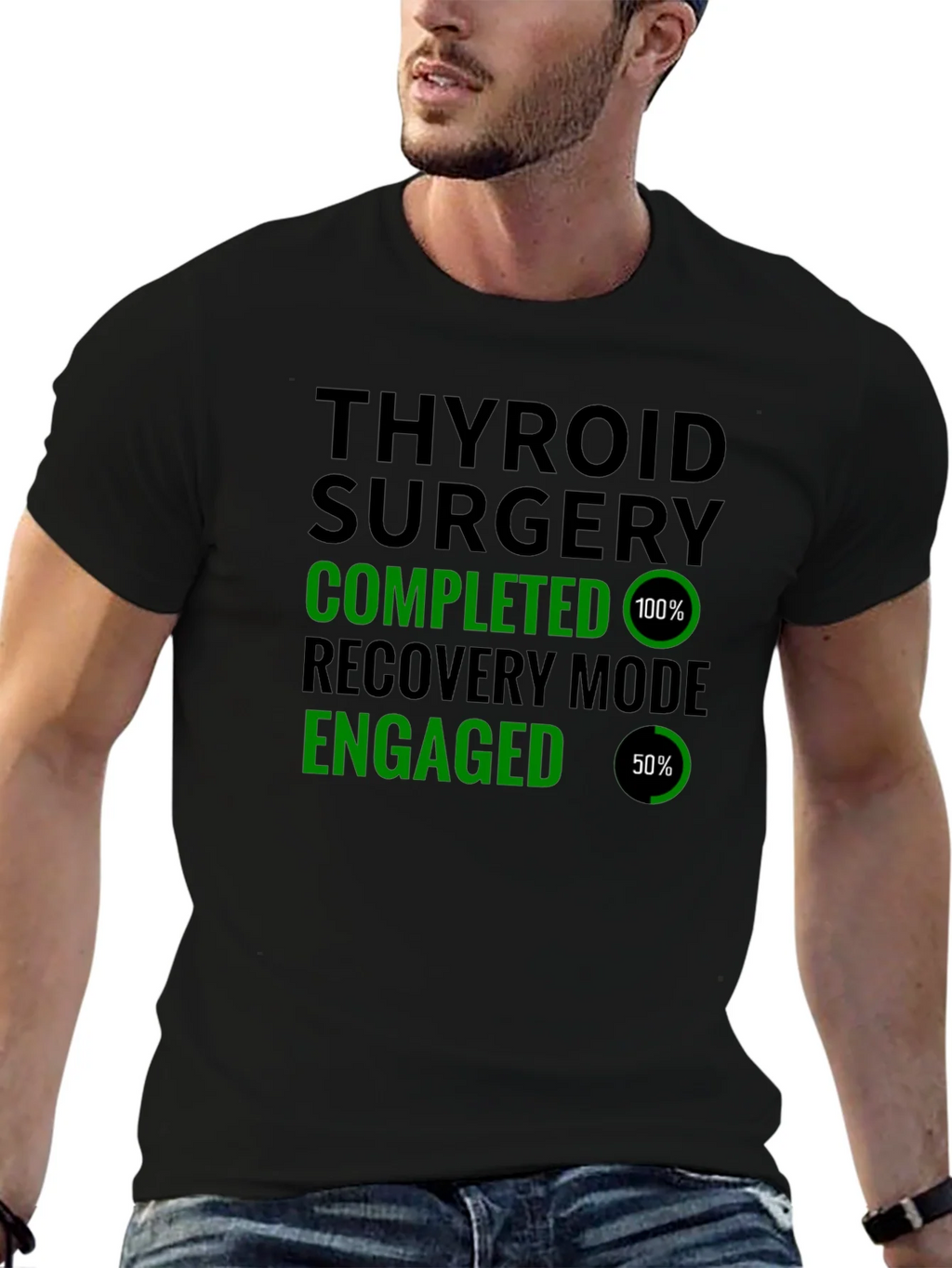 Thyroid Surgery Completed Recovery Mode T-Shirt product image 6