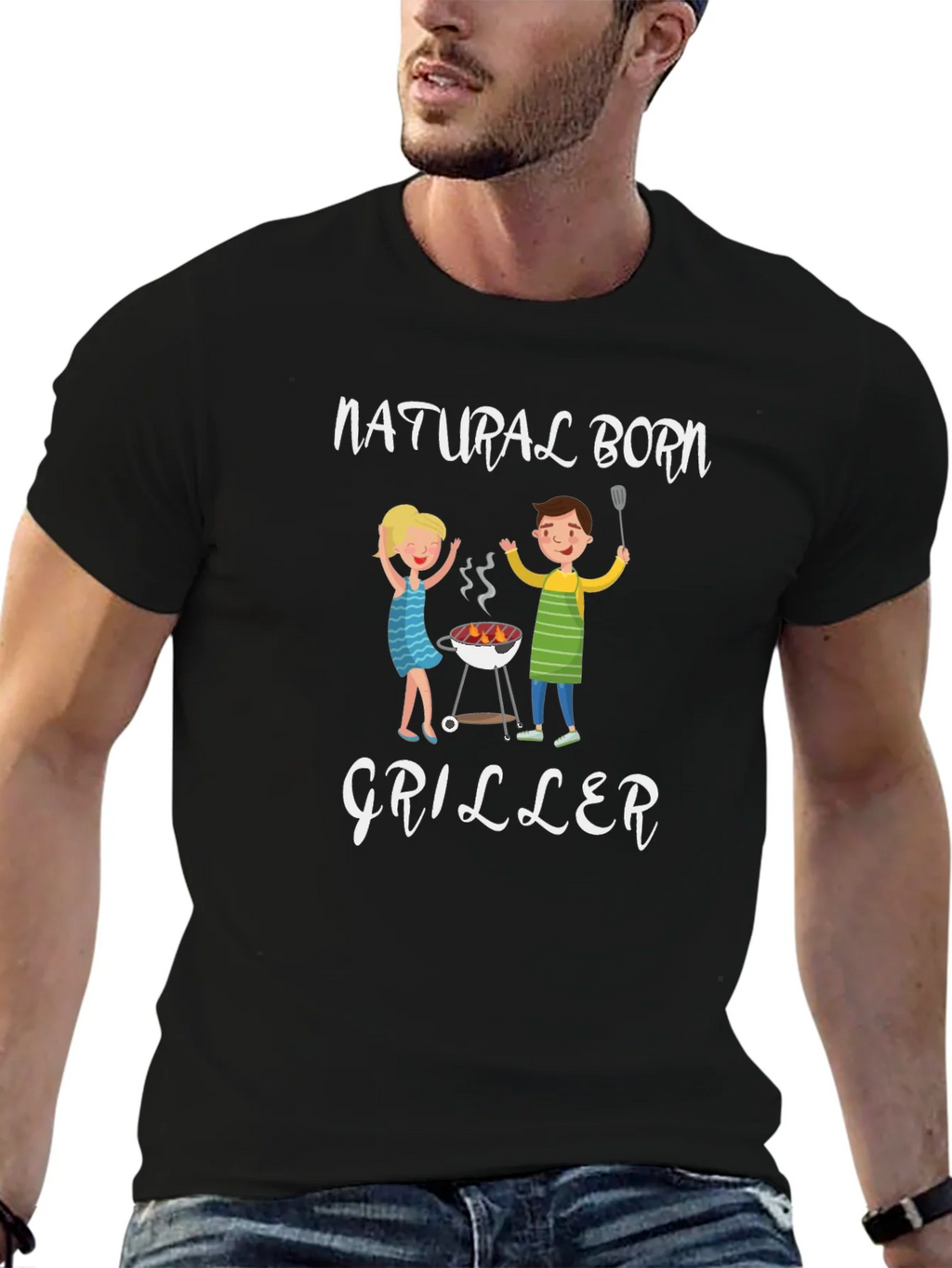 Natural Born Griller T-Shirt - BBQ Fun product image 6