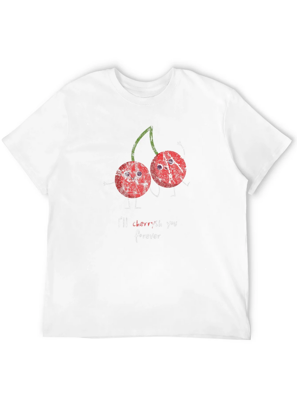 Cherries Ill Cherish You Forever Black Graphic T-Shirt product image 11