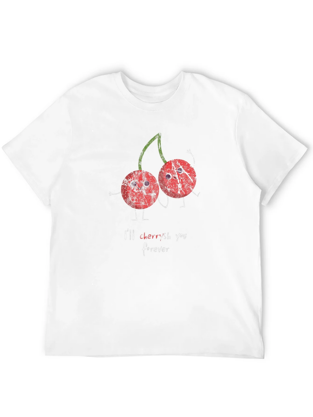 Cherries Ill Cherish You Forever Black Graphic T-Shirt product image 11
