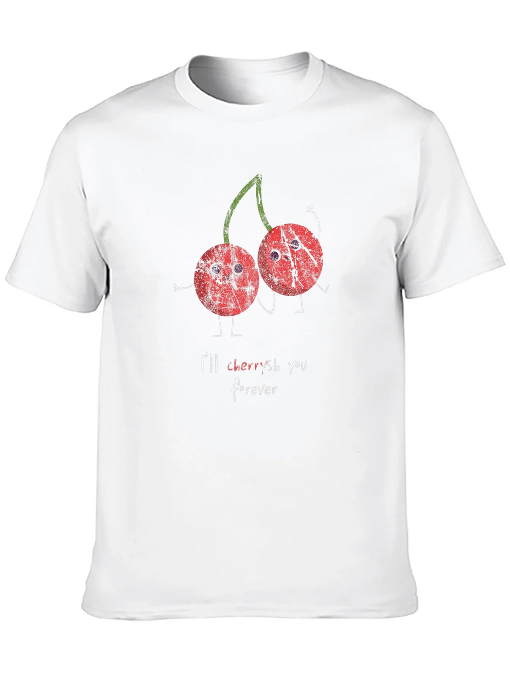 Cherries Ill Cherish You Forever Black Graphic T-Shirt product image 9