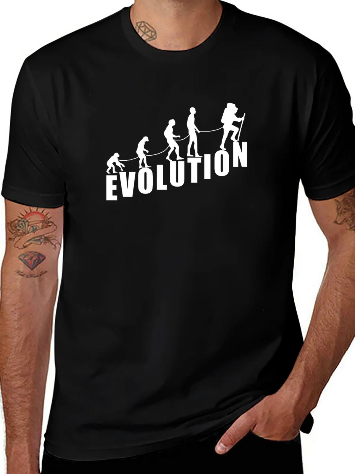 Evolution Hiker Graphic Tee - Black Cotton Blend product image 1