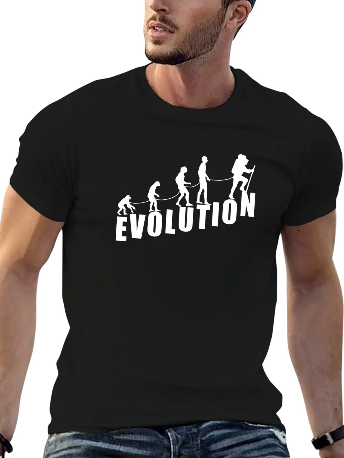 Evolution Hiker Graphic Tee - Black Cotton Blend product image 6