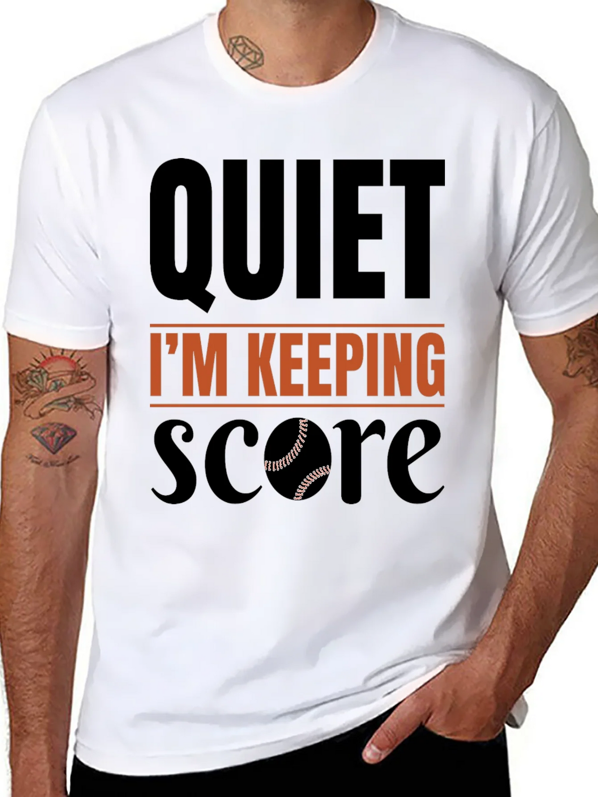Quiet Im Keeping Score Baseball T-Shirt product image 7